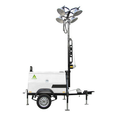 12kva Mitsubishi 6m Portable Light Tower 4x350W Mobile Lighting Tower