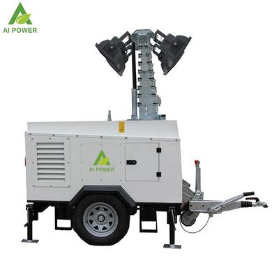 12kva Mitsubishi 6m Portable Light Tower 4x350W Mobile Lighting Tower