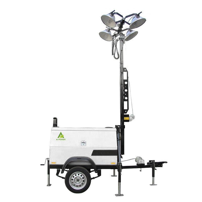 12kva Mitsubishi 6m Portable Light Tower 4x350W Mobile Lighting Tower