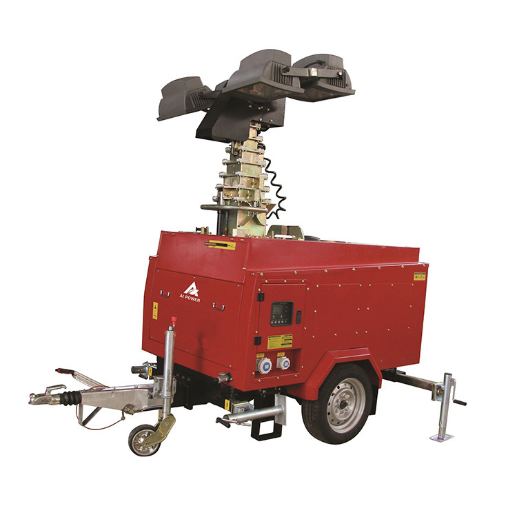 12kva Mitsubishi 6m Portable Light Tower 4x350W Mobile Lighting Tower